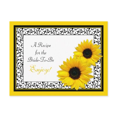 Sunflower Recipe Card for the Bride to Be Postcards