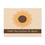 Sunflower Recipe Card Post Cards