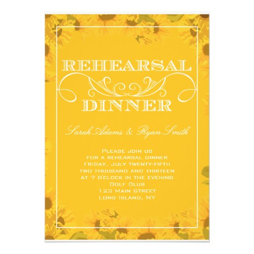 Sunflower Rehearsal Dinner Invitation