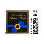 Sunflower Ribbon Barn Wood Frame Bridal Shower Postage Stamps