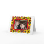 Sunflower Ribbon Photo Greeting Card cards