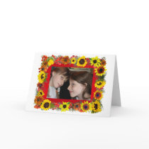 Sunflower Ribbon Photo Greeting Card