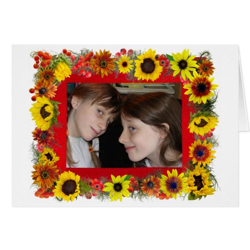Sunflower Ribbon Photo Greeting Card