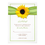 Sunflower Ribbon Wedding Response Card Invitation