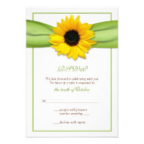 Sunflower Ribbon Wedding Response Card Invitation