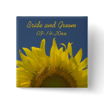 Sunflower Rising Wedding Button