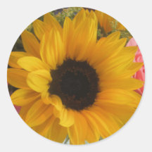Sunflower Round Stickers