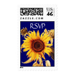 SUNFLOWER Rsvp Blue Postage Stamp