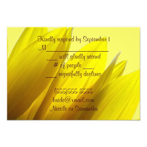 Sunflower RSVP Cards
