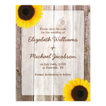 Sunflower Rustic Barn Save the Date Announcement