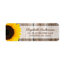 Sunflower Rustic Barn Wood Address Labels