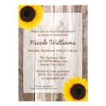 Sunflower Rustic Barn Wood Bridal Shower Personalized Invites