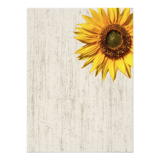 Sunflower Rustic Wedding Personalized Invitation