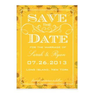 Vintage Sunflower Save the Date Cards