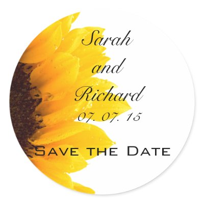 Sunflower Save the Date Stickers