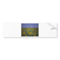 Sunflower Scape Textured Bumper Sticker