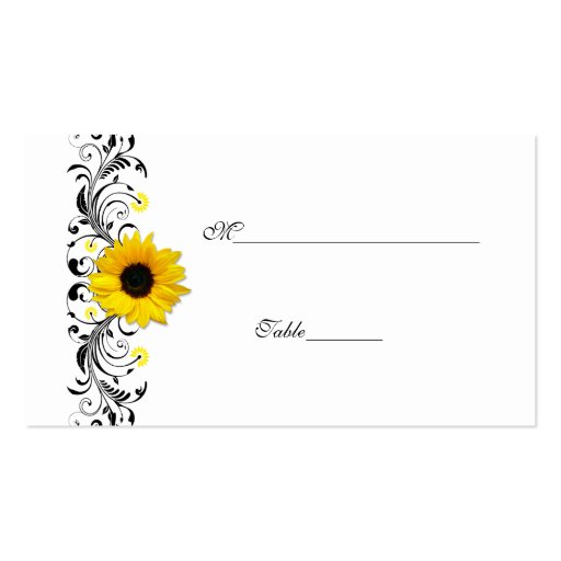 Sunflower Special Occasion Place Card Business Card Template (back side)