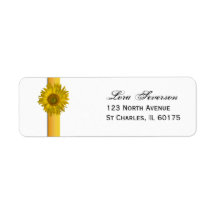 Sunflower Stripe Return Address Label