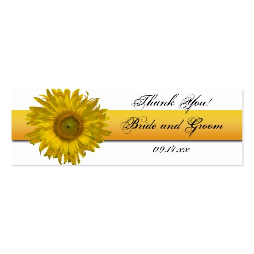 Sunflower Stripe Wedding Favor Tags Business Cards