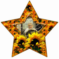 Sunflower Sunrise Custom Photo Star Ornament Acrylic Cut Outs