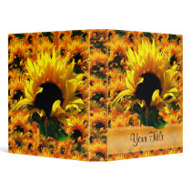 Sunflower Sunrise Customizable 1" Art Binder by wingedturtle Sunflower Sunrise Customizable 1" Art Binder