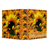 Sunflower Sunrise Customizable 2" Art Binder by wingedturtle Sunflower Sunrise Customizable 2" Art Binder
