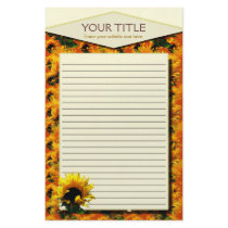 Sunflower Sunrise Lined Stationery by wingedturtle Sunflower Sunrise Lined Stationery