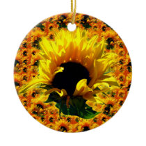 Sunflower Sunrise Round Ornament