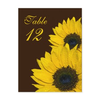 Sunflower Table Number Card postcard