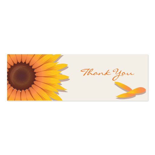 Sunflower Thank You Custom Card Business Card Templates (front side)