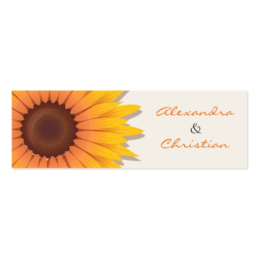 Sunflower Thank You Custom Card Business Card Templates (back side)