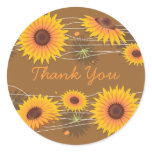 Sunflower Thank You Stickers