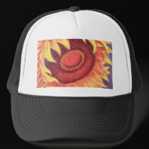 Sunflower Tropical Flower Painting - Multi hats