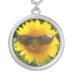 Sunflower wearing sunglasses necklace