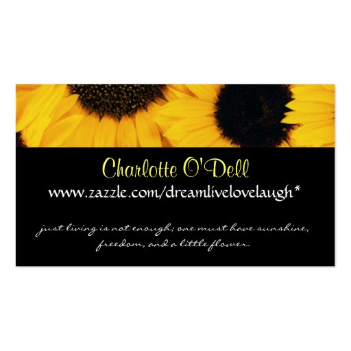 sunflower; website marketing business cards