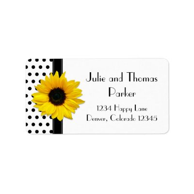 Sunflower Wedding  Address Labels