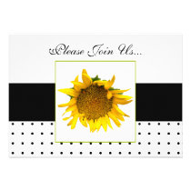 Sunflower Wedding black and white dots 2 Card
