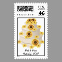 Sunflower Wedding Cake Postage Stamp