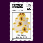 Sunflower Wedding Cake Postage Stamp