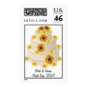 Sunflower Wedding Cake Postage Stamp by frugalbride Sunflower Wedding Cake Postage Stamp