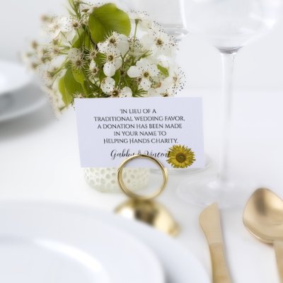 Wedding Donation Cards on Sunflower Wedding Charity Favor Card Business Cards From Zazzle Com