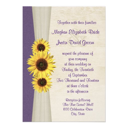 Sunflower Wedding Custom Invitation