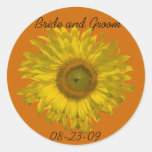 Sunflower Wedding Envelope Seals Round Sticker