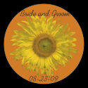 Sunflower Wedding Envelope Seals stickers