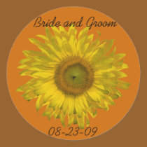 Sunflower Wedding Envelope Seals stickers
