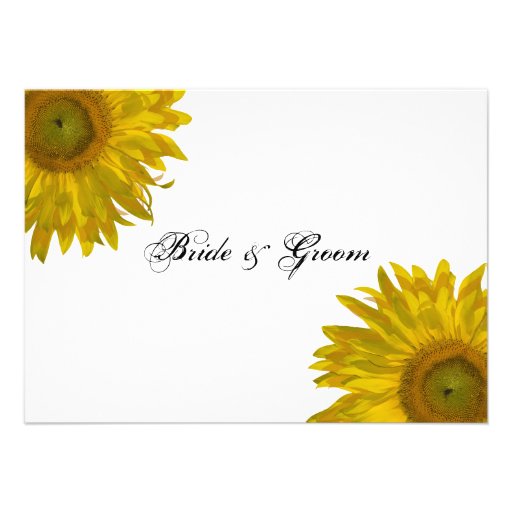 Sunflower Wedding Flat Stationery Note Cards Custom Invitation