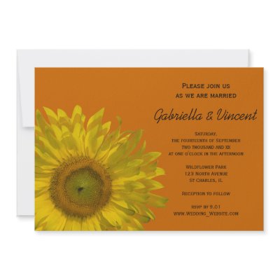 Sunflower Wedding Invitation