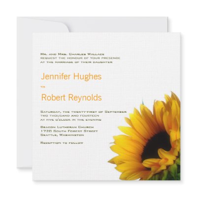 Sunflower Wedding Invitation