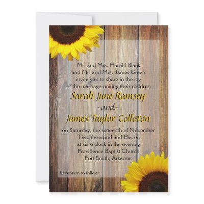 Sunflower Wedding Invitation