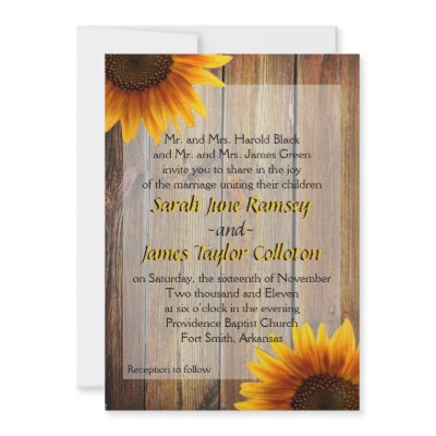 Sunflower Wedding Invitation